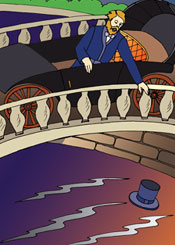 Bridge trable with a hat.