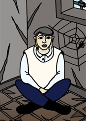 Young jewish boy is sitting in Russian prison.