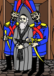 Rabby Shneur Zalman with two jandarms in San Peterburg.